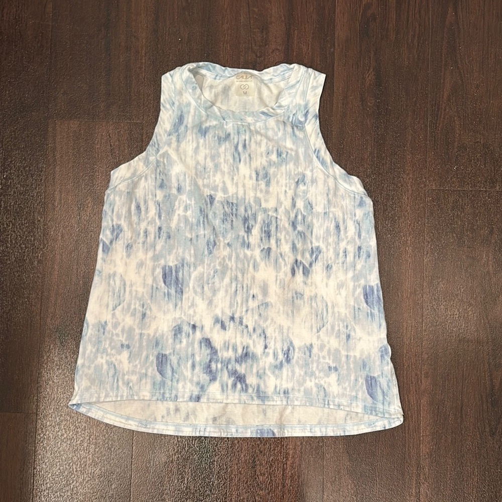 Blue Tie-Dye Sleeveless Top